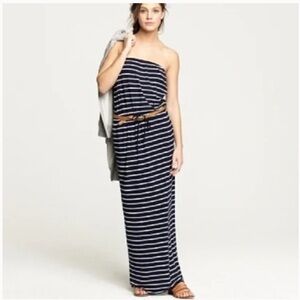 J. Crew Strapless Maxi Striped Dress, Amie Style, with pockets, Size XXS!•Boho